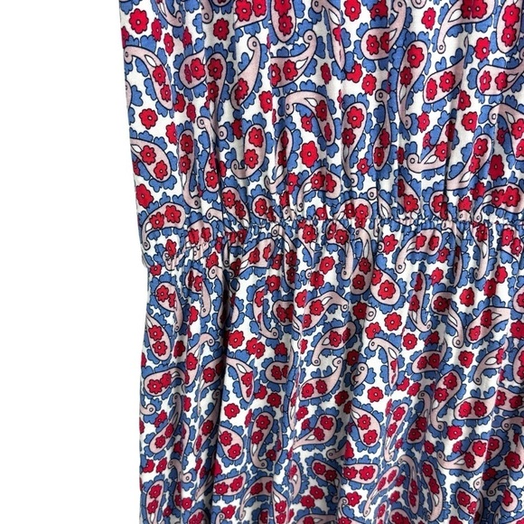 BODEN PAISLEY SHORT SLEEVE RUFFLE JERSEY MIDI DRESS US 12 LONG - Picture 12 of 15